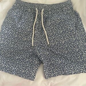 Brooks Brothers Navy and White Swim Trunks, EUC Size S